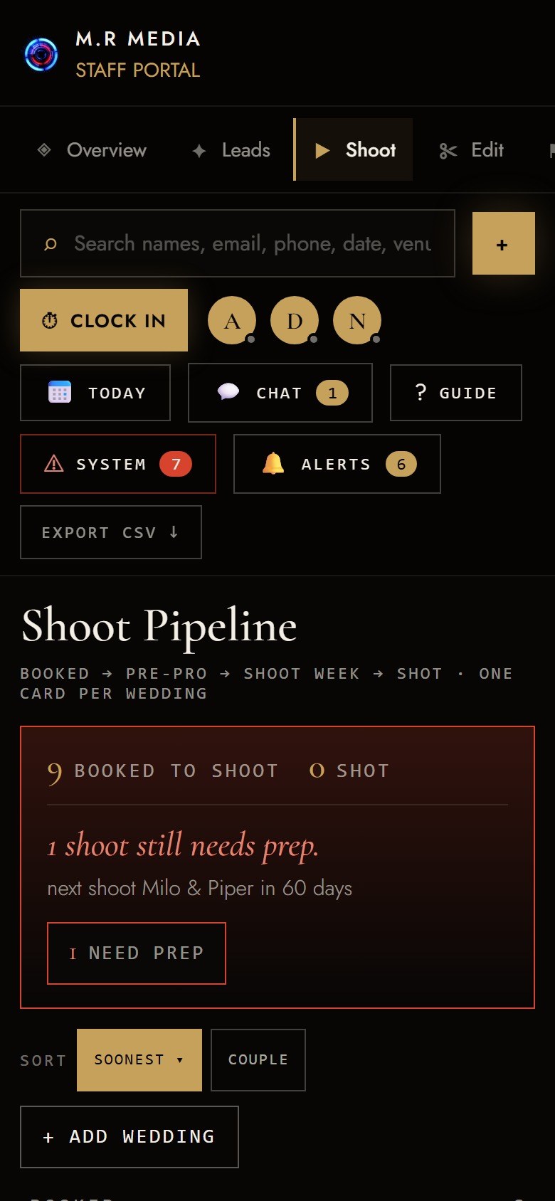 The shoot pipeline on a phone